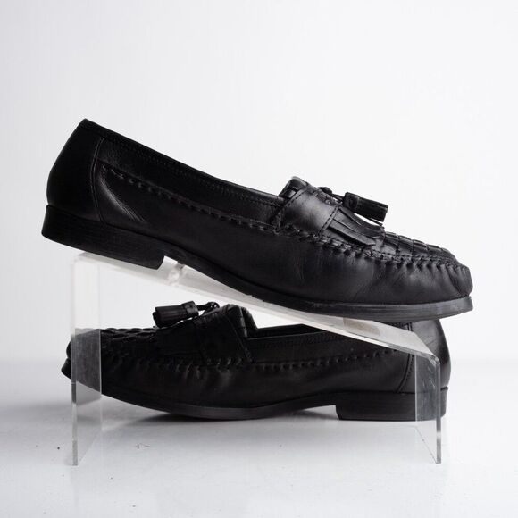 Nunn Bush Mens York Leather Loafers Black Tassel kiltie Sz US 10 in Box main image 5